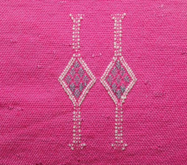 Handmade Moroccan Sabra Cactus Silk Cushion – Pink | Lalla Nezha