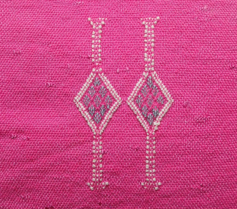 Handmade Moroccan Sabra Cactus Silk Cushion – Pink | Lalla Nezha