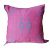 Handmade Moroccan Sabra Cactus Silk Cushion – Pink | Lalla Fatiha