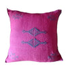 Handmade Moroccan Sabra Cactus Silk Cushion – Pink | Lalla Fatiha
