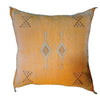 Handmade Moroccan Cushion Cover – Sabra Silk Pillow – Safia - Light Orange