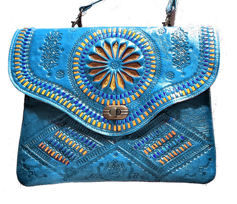 Jeblia - Turquoise Leather Clutch Bag