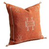 Handmade Moroccan Cushion Cover – Sabra Silk Pillow – Fayrouz - Washed Red