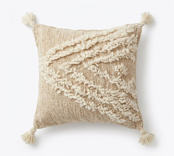 Moroccan Zanafi Rug Pillow / Cushion - Beige - by Itto 002
