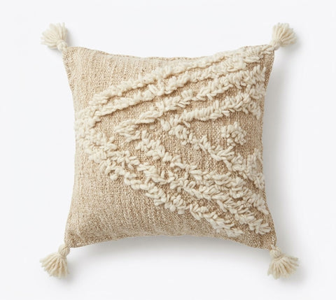 Moroccan Zanafi Rug Pillow / Cushion - Beige - by Itto 002
