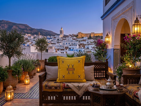 Handmade Moroccan Cushion – Sabra Cactus Silk Pillow – Fayrouz - Yellow