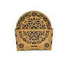 6 Pack Moroccan Carved Coasters with Holder