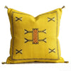 Handmade Moroccan Cushion – Sabra Cactus Silk Pillow – Fayrouz - Yellow