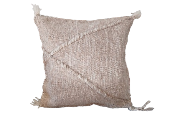 Moroccan Zanafi Rug Pillow / Cushion - Beige - by Itto
