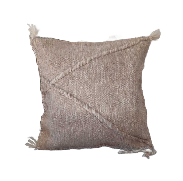Moroccan Zanafi Rug Pillow / Cushion - Beige - by Itto