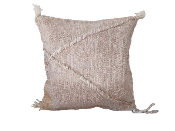 Moroccan Zanafi Rug Pillow / Cushion - Beige - by Itto