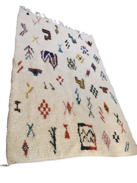 Moroccan Berber Symbol Rug — Scattered Tifinagh Motifs | 2×3 m