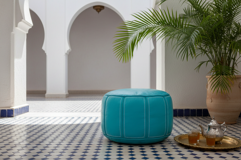 Aya Turquoise Pouf - Riad