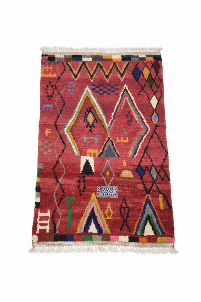Azilal Red Rug - White Background