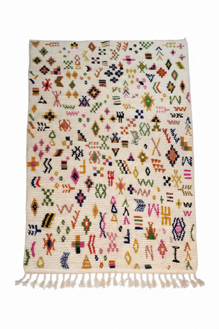 Moroccan Berber Symbol Rug — Handwoven Wool Tifinagh Motifs | 2×3 m