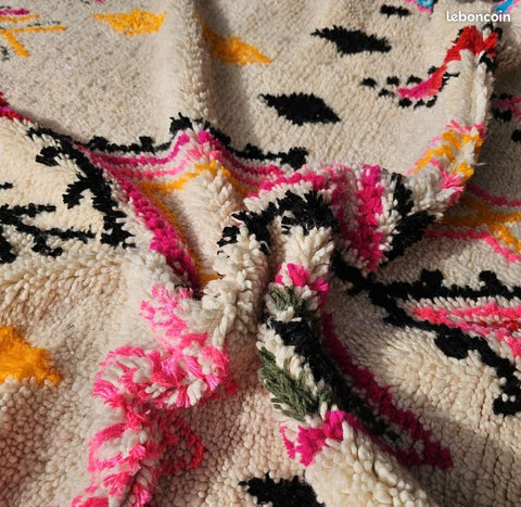 Abrid — The Path | Azilal Rug | Fuchsia, Orange, Teal & Black on Ivory | 250 × 170 cm
