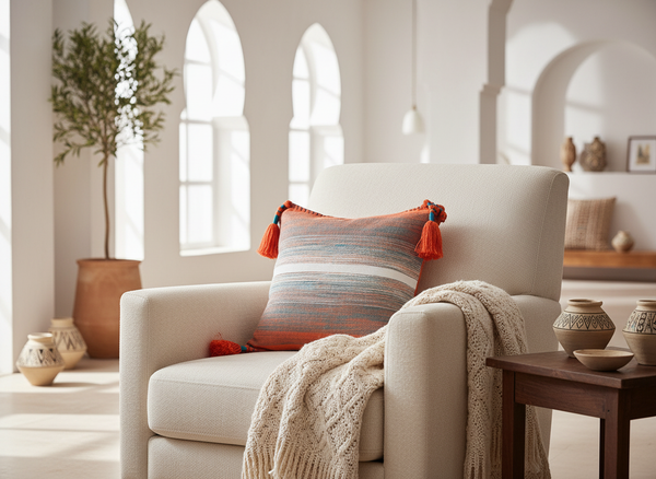 Beautiful PomPom Cushion Cover Banner