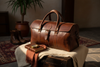 Leather Weekender Duffle Bag - Anfa - Brown