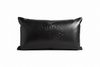 Embossed Leather Pillow Cover - Lumbar - Black - Nejma