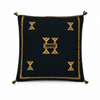 Filled Sidi Omar Black pillow with gold embroidery on a clean white background