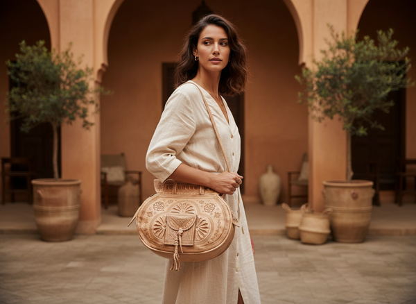 Flower of Tetouan bag medium on model