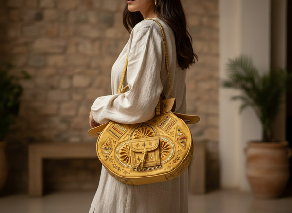 Flower of Tetouan - Yellow Compact Shoulder Bag
