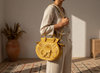 Flower of Tetouan - Yellow medium tote on model