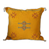 Handmade Moroccan Cushion Cover – Sabra Silk Pillow – Fayrouz - Golden Yellow
