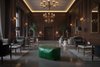 Green Rectangular Ottoman - Dark Luxurious Lobby