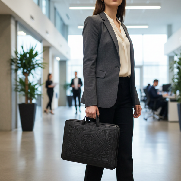 Heritage Portfolio Briefcase - Female Professional with Hidden Face