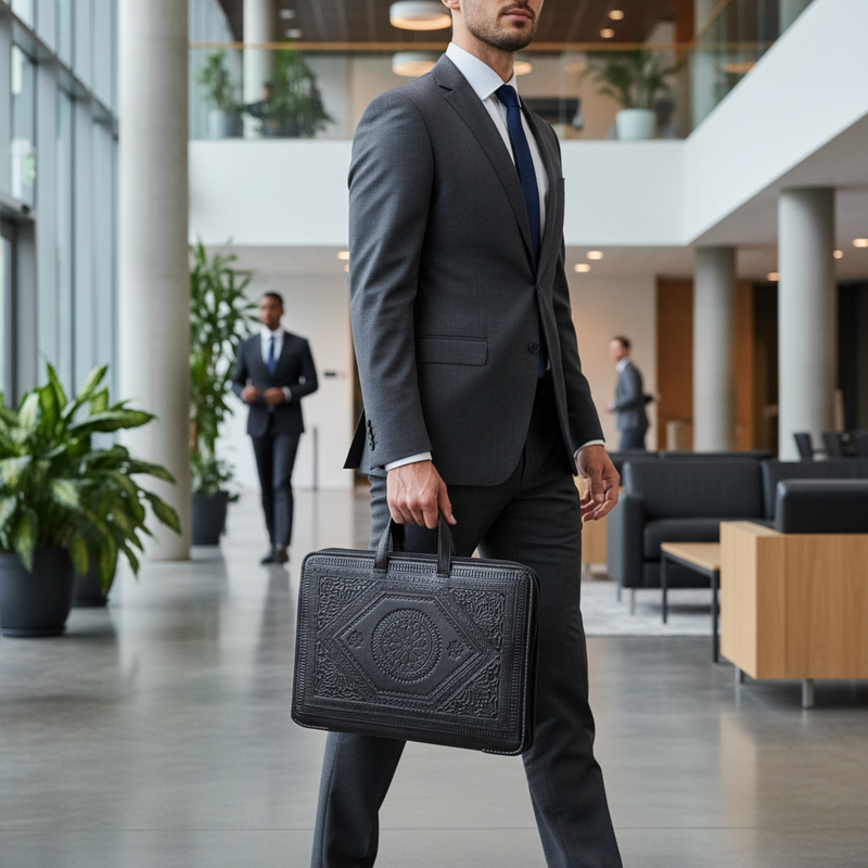 Discover Heritage Portfolio Briefcase - Black - Zellige $179.00