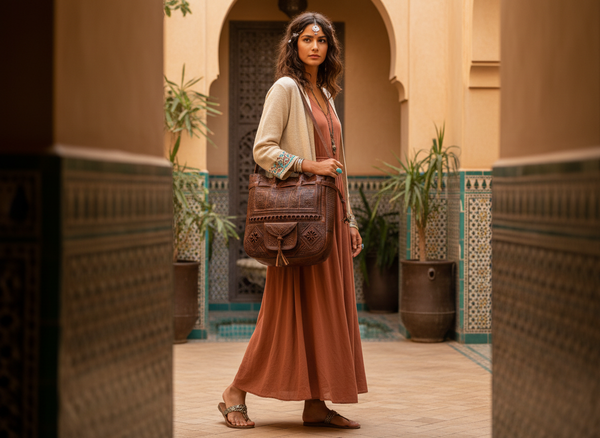 Heritage Tote - Brown with Female Model