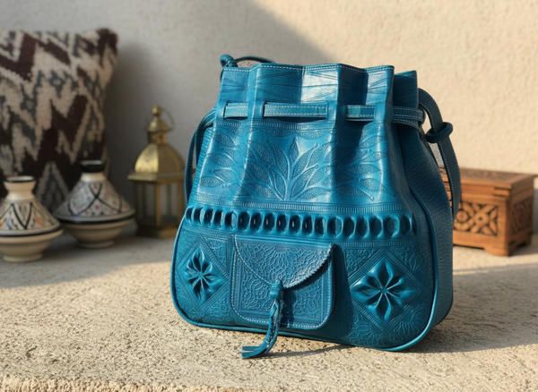 Heritage Tote - Turquoise with Decor Background