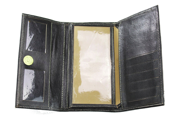 Club Morocco Wallet - Simple - Black - open black leather