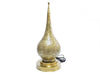 Decorative gold lamp with intricate design on a white background