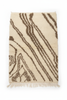 Handwoven Moroccan Azilal rug — ivory and brown abstract flowing lines, 100x150cm