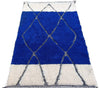 Izri — The Unbroken Line | Handwoven Moroccan Wool Rug | Ivory & Cobalt | 227 × 152 cm