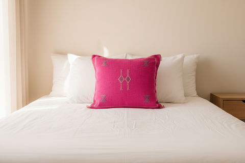 Lalla Fatiha Pink Pillow — Minimalist Bedroom