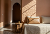 Leather Lumbar Pillow — Light Honey Blonde — Moroccan Riad