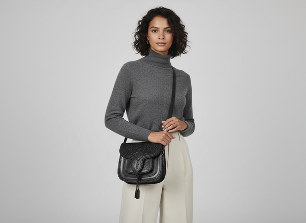 LSSAN Black Handbag on Model