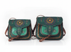 LSSAN Green Embroidered Handbag - Medium and Large Sizes
