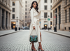 LSSAN Green Embroidered Handbag on Model