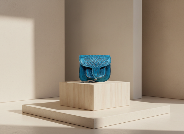 LSSAN Handbag - Turquoise - Palm on Pedestal