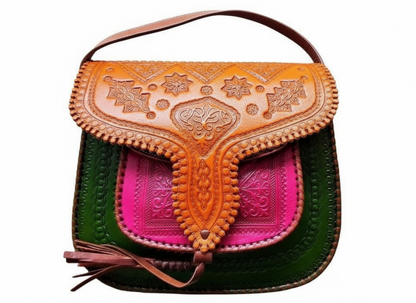 LSSAN Handbag - Color Block Bag - Heart