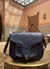 LSSAN Leather Handbag - Dark Blue - Heart Editorial