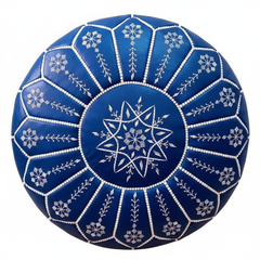 Majorelle Blue Ottoman - Top View on White Background