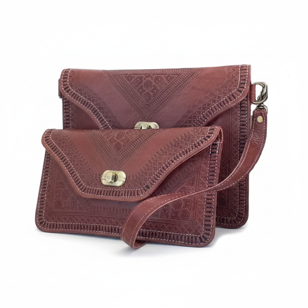 M'dina Bundle Brown Clutches — White Background