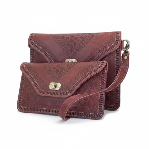 M'dina Bundle Brown Clutches — White Background