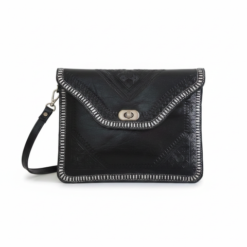 M'dina Square Clutch Black — White Background