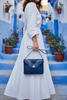 M'dina Square Clutch Navy — Chefchaouen Blue Streets